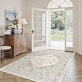 3x5 Washable Area Rug for Entryway Non Slip Kitchen Rugs (Beige / 3' x 5' (Rectangular))