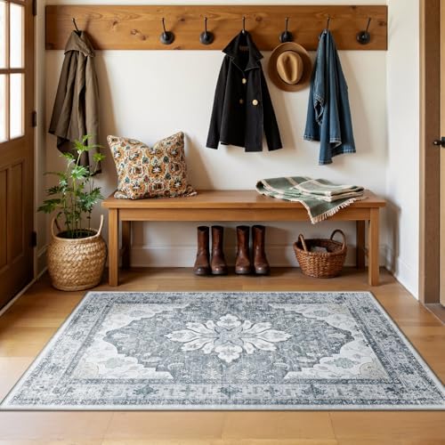 Washable Area Rug (Grey/White/Beige / 3' x 5' (Rectangular))