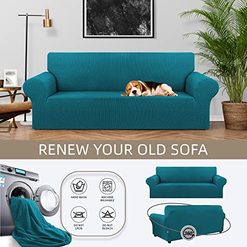 Stretch Couch Covers for Sofa (Peacock Blue / Large)