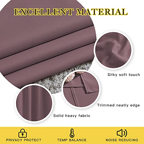 Living Room Curtains 84 inch Long (Dry Rose / 52"W x 84"L (Pack of 2))