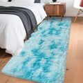 Tie Dyed Sky Blue 2x6 Machine Washable Runner Rugs for Hallway Soft Fluffy Shaggy Bedside Rugs for Bedroom Living Room Indoor Floor Carpet for Kids Girls and Boys Nursery Rooms Home Decor Aesthetic (Tie-dyed Sky Blue / 2' x 6' (Runner))
