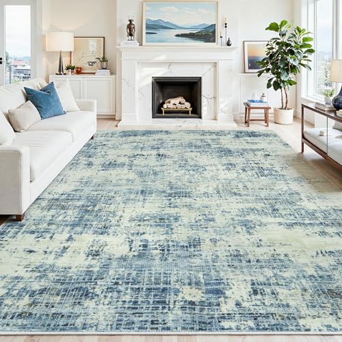 6x9 Washable Area Rug for Living Room Bedroom (Blue Gray/Gold / 6' x 9' (Rectangular))