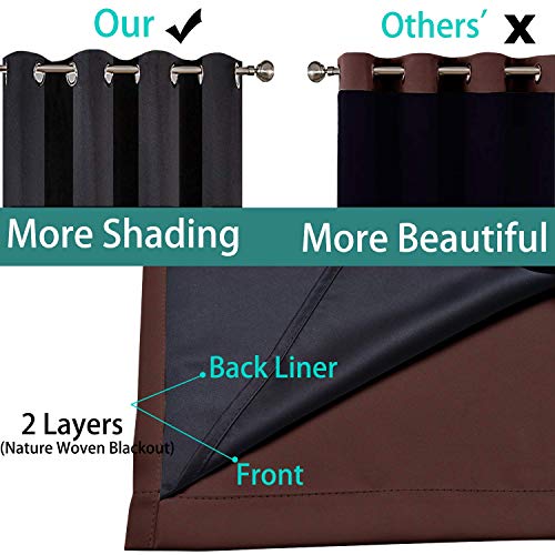 Brown 100% Blackout Patio Door Curtain Panels W100 x L84 (100"W x 84"L (Pack of 1) / Chocolate Brown)