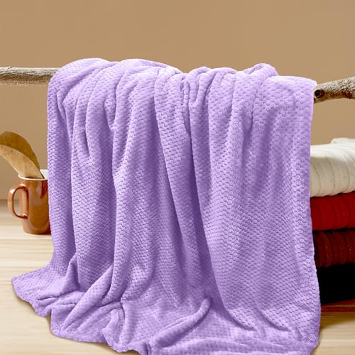 4 Pack Fleece Throw Blankets 50x60 Inches (Lavender / Throw(50''x60''))