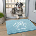 Dog Door Mat for Muddy Paws (24"X16" / Sky Blue and White)