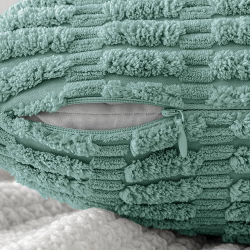 Corduroy Decorative Throw Pillow Covers 18x18 Teal Green Pack of 2 (Teal Green / 18" x 18" (Pack of 2))