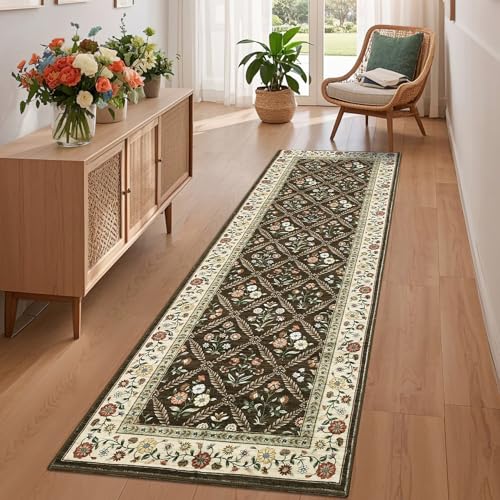 Washable Kitchen Runner 2x6 Non (Brown/Natural / 2.5' x 10' (Runner))