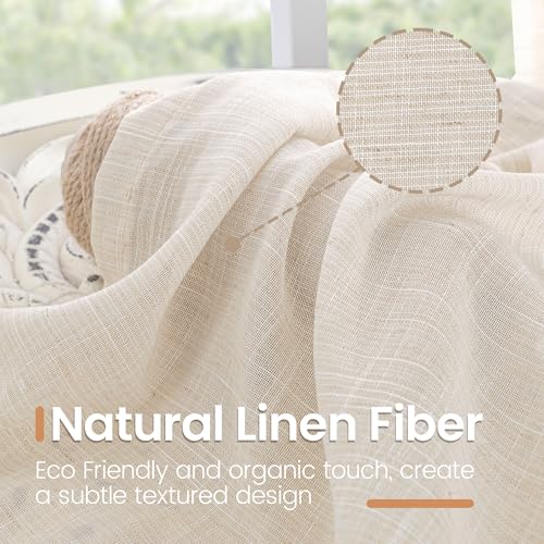 Long Linen Curtains 102 Inch Length for Living Room (Oatmeal / 52"W x 102"L (Pack of 2))