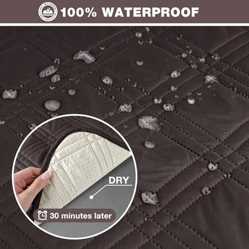 100% Waterproof Oversized Loveseat Recliner Cover (Coffee / 2 Seater Oversized)