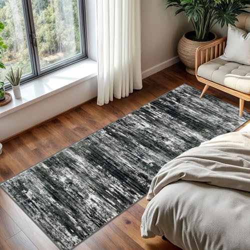 Kitchen Runner Rug for Hallway Non (Black White Grey Green / 2' x 5' (Runner))