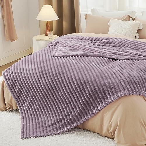 Full Size Fleece Blankets for Bed Light Purple 84"x90" (Light Purple / Full)