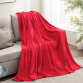 Fleece Blanket Soft Plush Throw for Couch Red 50"x70" (Red / Throw XL(50"x70"))