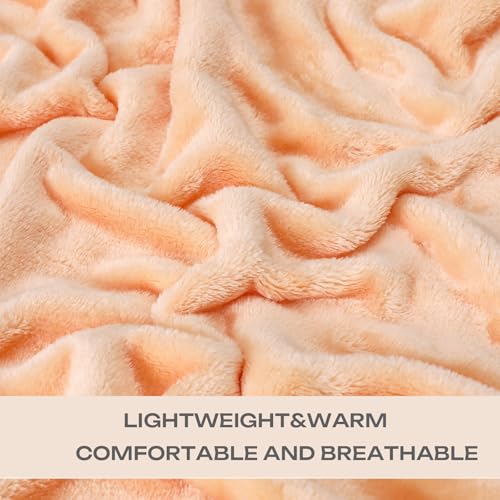 Pink Fleece Plush Throw Blanket 50"x60"for Couch Sofa Fuzzy Cozy Flannel (Coral Pink / Throw(50"×60"))