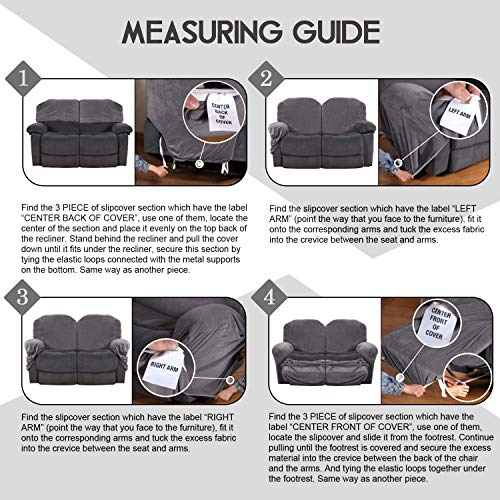 Reclining Love Seat Slipcover (Dark Grey)