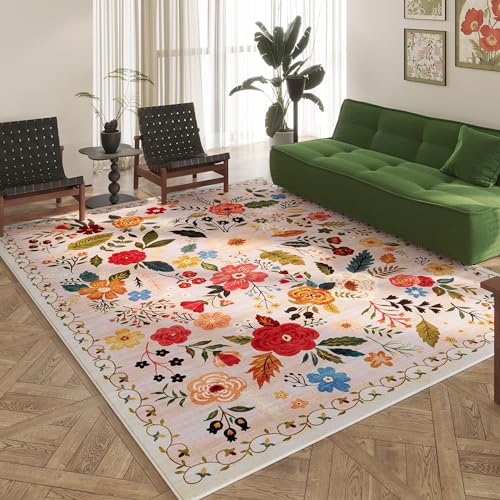 Area Rug 6x9 Washable (Beige / 6' x 9' (Rectangular))
