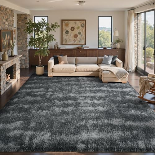 9x12 Ft Extra Large Shag Rugs for Living Room (Ff Grey 5sm02 / 9' X 12' (Rectangular))