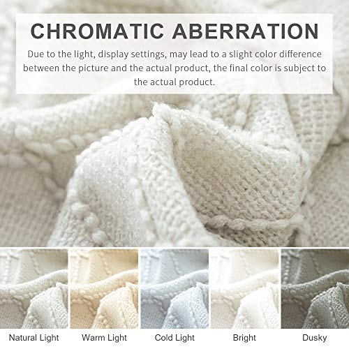 Beige Throw Blanket 60x80 Inch Boho Knitted Soft Throw Sofa Blanket (Beige / 60"x80")