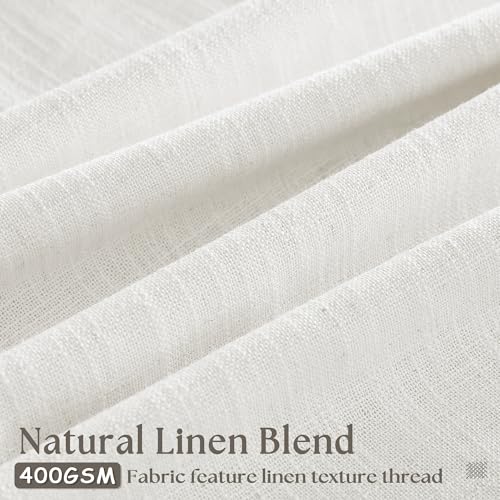 Beige White Pinch Pleat Semi Sheer Linen Curtain W70xL90 1 Panel (Beige White / 70"W x 90"L (Pack of 1))