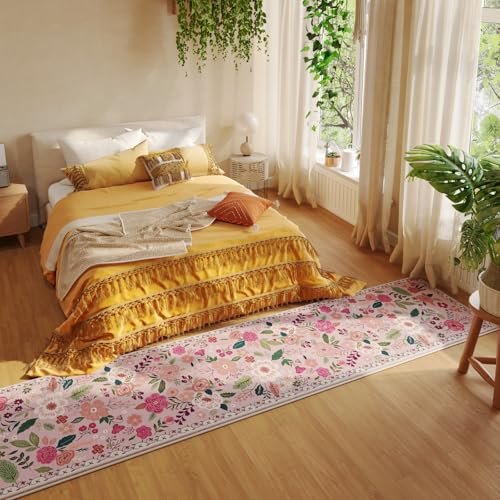 Runner Rug 2x10 Washable (Pink / 2' x 10' (Rectangular))