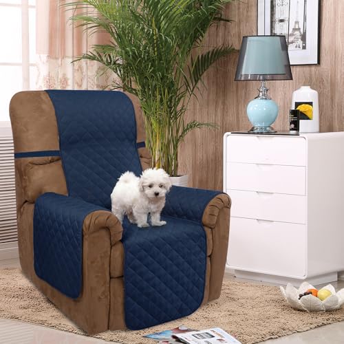 Reversible 23''Recliner Small Chair Cover (Navy/Taupe / 23''recliner-small)