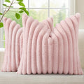 Fall Faux Fur Throw Pillow Covers 20x20 Set of 2 Pink (Pink / 20" x 20" (Pack of 2))