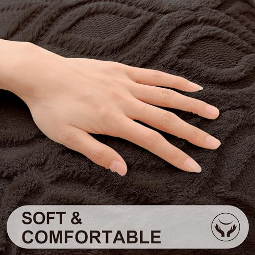 Faux Fur Soft Dark Brown Throw Pillow Covers 18x18 Set of 2 (18" x 18" (Pack of 2) / Dark Brown)