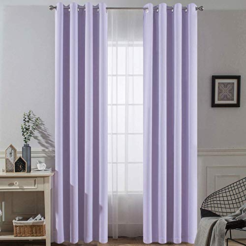 Room Darkening Curtains 52x84 inch Length Lilac (Lilac / 52"W x 84"L (Pack of 2))