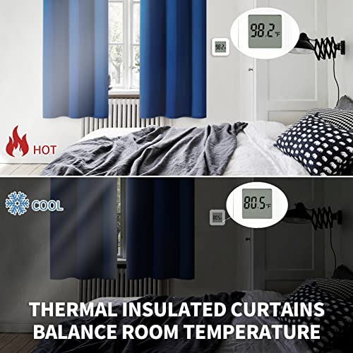 Royal Blue Blackout Curtains for Bedroom 63 Inch Long (Royal Blue / 70"W x 63"L (Pack of 2))