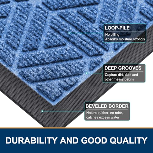 Front Door Mat Outside Entrance (Blue / 47" X 32")