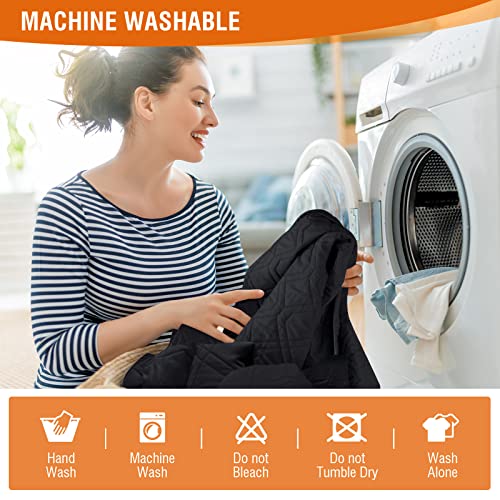 Waterproof Recliner Couch Covers Washable (Black / 3 Seater)