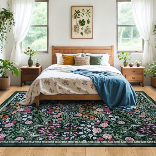 Area Rug Living Room (Dark Green / 5' x 7' (Rectangular))