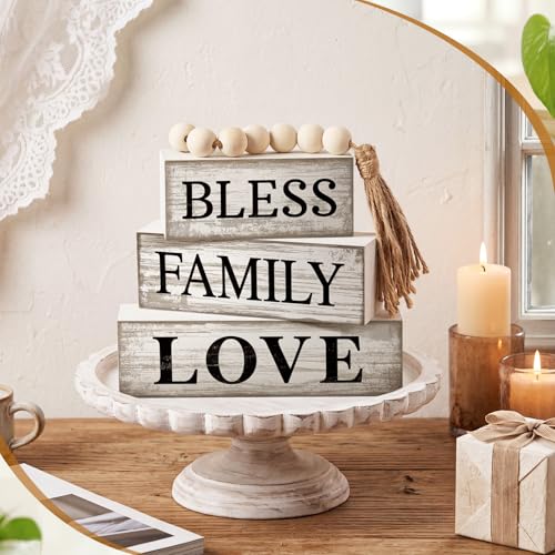 4 Pcs Farmhouse Table Decor (Bless)