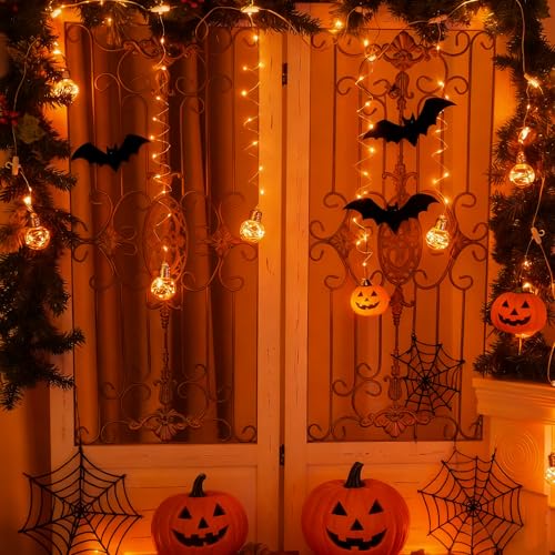 Wishing Ball Curtain Lights 9.8 x3.3 ft (Orange)
