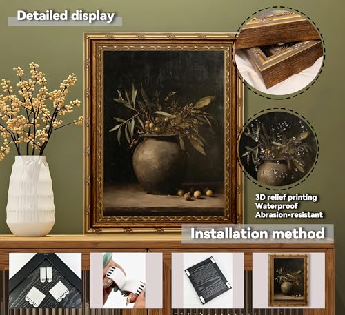 3D Textured Canvas Wall Art (Framed Olives / 11"L x 9"W)