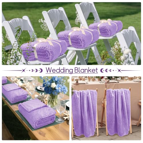 4 Pack Fleece Throw Blankets 50x60 Inches (Lavender / Throw(50''x60''))