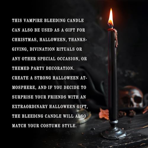 12PCS 10 Inch Black Bleeding Taper Candles (Black-Bleeding 12)