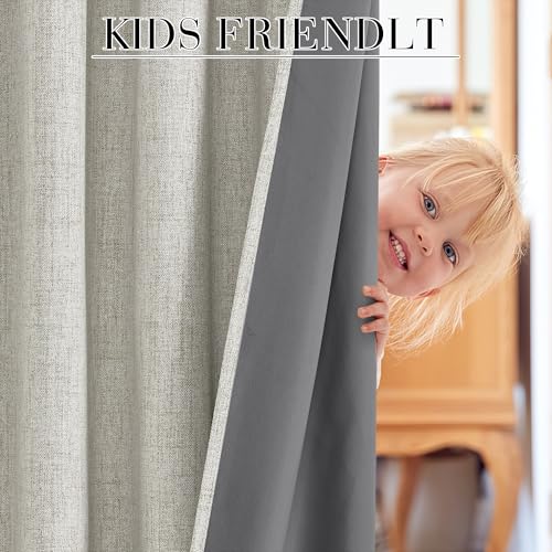 Cream Color 100% Blackout Curtains for Bedroom 102 inch Long 52 inch Wide (Cream / 52"W x 102"L (Pack of 2))