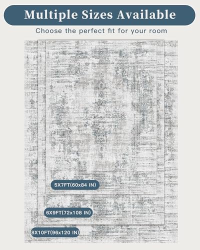 8x10 Area Rugs for Living Room (Blue/Grey / 8' x 10' (Rectangular))