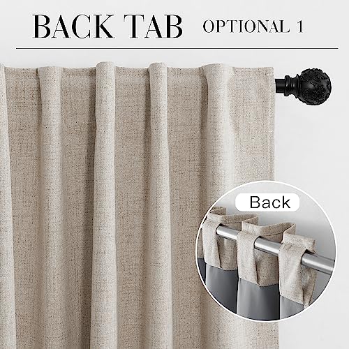 Natural Beige 100% Blackout Short Curtains 45 Inch Long (Natural Beige / 52"W x 45"L (Pack of 2))