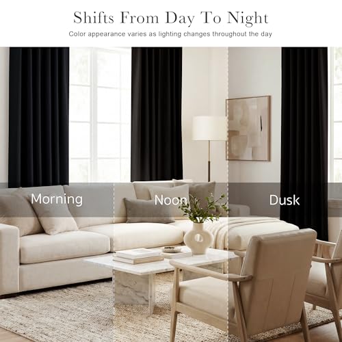 Blackout Curtains 90 inches Long (Black / 42"W x 90"L (Pack of 2))