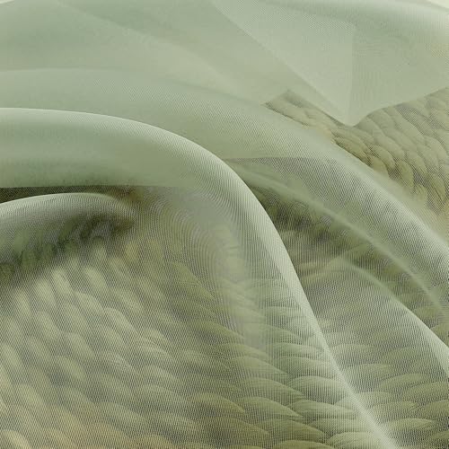 Sheer Valances for Windows 2 Pack (Light Green / 42"W x 18"L (Pack of 2))