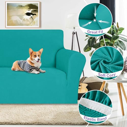 Oversized Super Stretch Couch Cover (- Peacock Teal / X-Large (92"-115"))