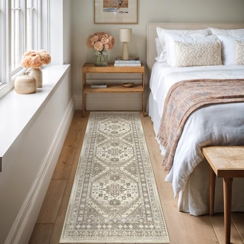 Kitchen Runner Rug Non Slip Washable Rugs 2.5x8 (Brown / 2'6" x 8' (Runner))