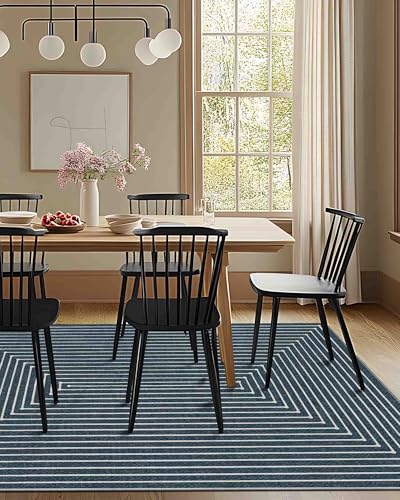 8x10 Area Rugs for Living Room Large Modern Washable Rug (Prussian Blue / 8' x 10' (Rectangular))