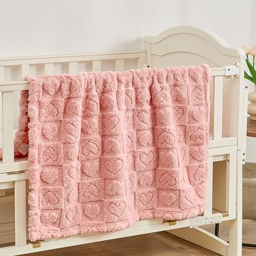 Heart Baby Blanket (01 Dark Pink / 30"x40")