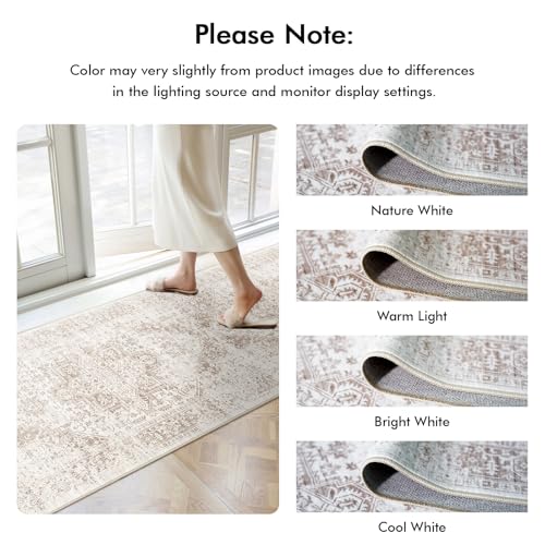2'6"x14 Washable Long Runner Rug (Ivory/Beige / 2'6" x 14' (Runner))