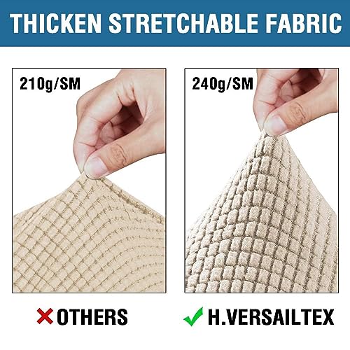 4 Piece Stretch Sofa Covers for 3 Cushion Couch Covers Furniture Slipcovers for Living Room (X-Large / Natural)