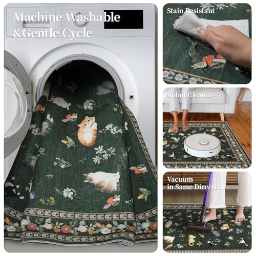 2x10 Washable Hallway Runner Rug (Sage Green / 2x10)