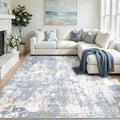 Washable 9'x12' Abstract Area Rug for Living Room Light Blue (Light Blue / 9' x 12' (Rectangular))
