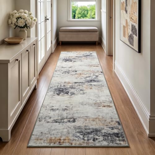 Washable 2x6 Non (Grey / Brown / 2' x 6' (Rectangular))